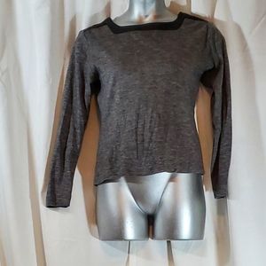 Vegan faux leather and wool lightweight top size M